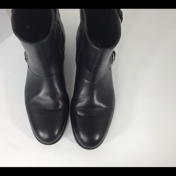 CHRISTIAN DIOR BLACK LEATHER MOTO ANKLE BOOTS CITY CANNAGE SZ EUR 37.5 US 7.5 - Picture 13 of 15